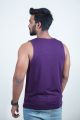 Moffi Essentials - Men's Skinny / Gym Vest -Purple Arm Cut Tank Top. 