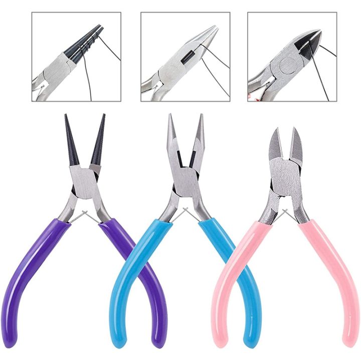 Jewelry Pliers Set, 3 Pack Jewelry Making Tools Kit Round Nose Pliers