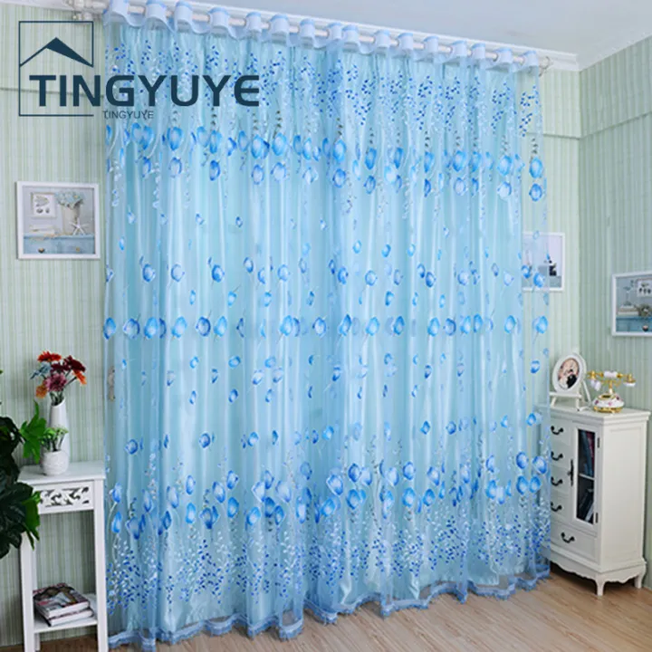 Tulip%20Flower%20Voile%20Curtain%20Drape%20Panel%20Room%20Sheer%20Home%20Door%20Window%20Decoration%20-%20Image%205