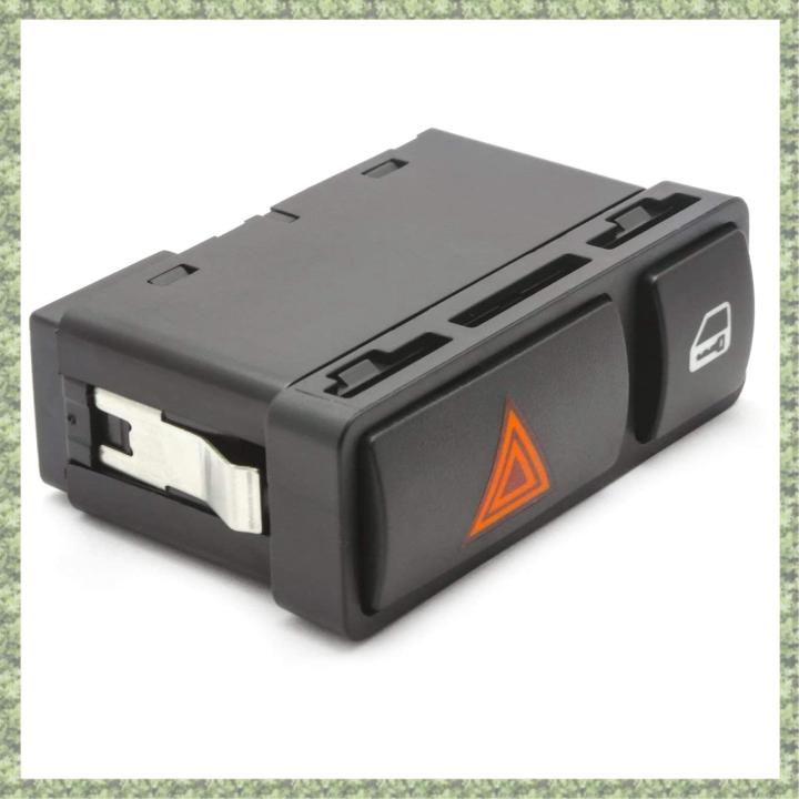 Ktteay Emergency Flash Light Switch Push Button Hazard Warning Light Lock Switch for 3 Series E46 61318368920