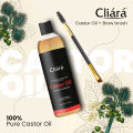 Cliara 118ml Black Castor Oil with a free Eyebrow brush. 