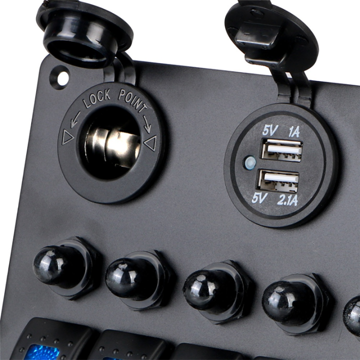 Universal Car RV 6 Switch Panel 12/24V Rocker Panel Voltmeter C | Daraz.lk