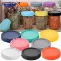 Food Grade Jar Lid Colorful Leak-proof Wide Mouth Jar Lid Airtight Food Grade Silicone Seal Bpa Free Universal Round Cup Cover 10pcs. 