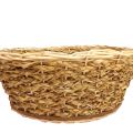 Handmade Reed Storage Round Basket With Wood Base. 