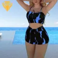 Steel Support Swimsuit Lace-up High Waist Bikini Set for Women Quick Dry Beachwear in Asia Swimsuit. 
