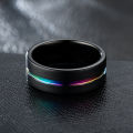 BAC 8mm high quality black ring fashion ring groove ring/brushed ring/fashion ring. 