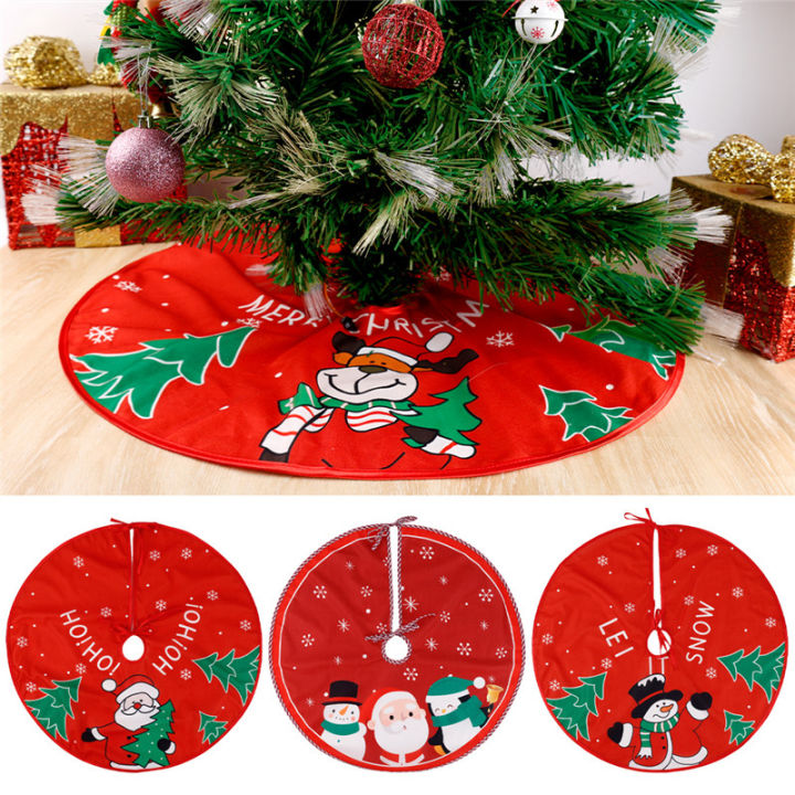 48 Inch Christmas Tree Skirt Knitted Thick Home Christmas Decoration Supplies Red Knitted Navidad Christmas Tree Apron