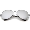 Aviator Sunglasses Silver Frame Silver Mirror Lens Sunglass For Men & Women. 