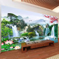 Custom Mural Wallpaper Chinese Style 3D Waterfalls Nature Landscape Wall Painting Living Room TV Sofa Study Classic Home Decor. 