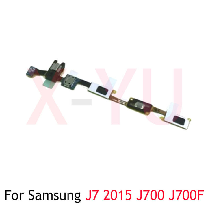 For Samsung Galaxy J5 2015 J500 J500F / J7 2015 J700 J700F Home Button keypad Sensor Audio Jack Headphone Flex Cable Repair Part