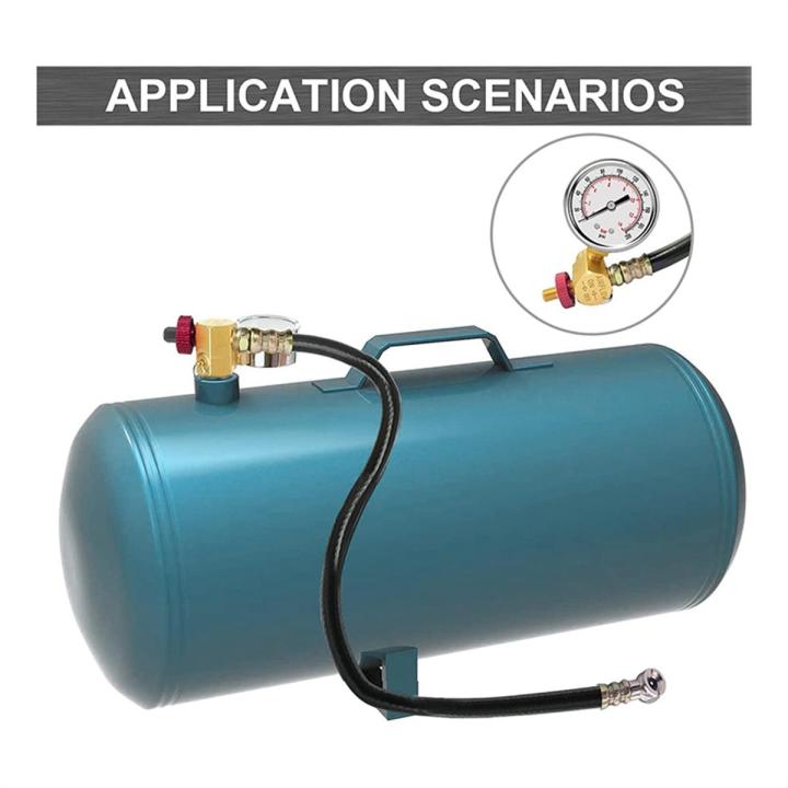 Air Tank Valve Parts with Gauge, Air Tank Repair Kit Come with 2 Inch Pressure Gauge with 1/8 Inch NPT, 4 Ft Air Hose