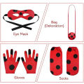 Children's Anime Ladybird Costume with Mask Girl Cosplay Carnival Party Stage Performance Clothing for Kids Girls. 