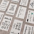 1 Sheet Waterproof Small Simple  Line Letter Tattoos Sticker Water Transfer Mixed Style Stickers Body Art Temporary Tattoo for Men and Women Random Style. 