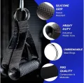 Mansa TUFF Fitness Upgraded Heavy Duty Exercise Handles, Cable Machine Attachments Resistance Bands Handles with Solid ABS Core Grips Fitness Strap Stirrup Handle Cable Attachment Silicon Grip (Set of 2). 