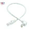 White Cat 6e RJ45 cable CAT6 8pin UTP Side Angled L Shape RJ45 Patch Cord Shape Ethernet Cable 6e Lan Short Cable Gigabit CAT6. 