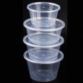 25pcs 250ml Disposable Container Plastic Clear Cup With Lid For Storage Sauce, Jelly, Yogurt, Mousse Cups & Bowls. 