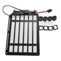 (GGBR)-Universal Roof Racks Luggage Carrier Car Frame with LED Light for 1/18 C8801 RC Crawler Car Parts Round Lamp. 
