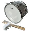 10'' 12'' 14'' Silver/ Maroon Maxtone Taiwan Professional Side Drum for Students, Beginner Drum Set with Drumsticks, Drum Strap, 10.5'' X 6.25'' Grey colour side drum for western band. 