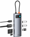 Baseus Metal Gleam Series 7-in-1 Multifunctional Type-C HUB Docking Station（Type-C to HDMI*1+USB3.0*2+USB-C*1+PD*1+SD/TF*1). 
