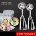 Ice Cream Scoop Stainless Steel Cookie Scoop Trigger Kitchen Tool Cookie Spoon Ice Cream Scoop Scoop for Ice Cream Small Stainless Steel Kitchen Utensils. 
