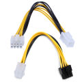 【ZOSR】20cm 4pin Power ATX 8Pin Male to 4Pin Female PC CPU Power Supply Extension Cable. 