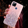 For Realme C15 Cover Fashion Shiny Glitter Starry Space Girls Slim Phone Case Clear Soft TPU Silicone Bumper Shockproof Protective Back Cover. 