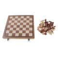 Travel Chess Board Game Competitive Educational Folding 2 in 1 Basswood Chess Board Game Sets Magnetic for Party. 