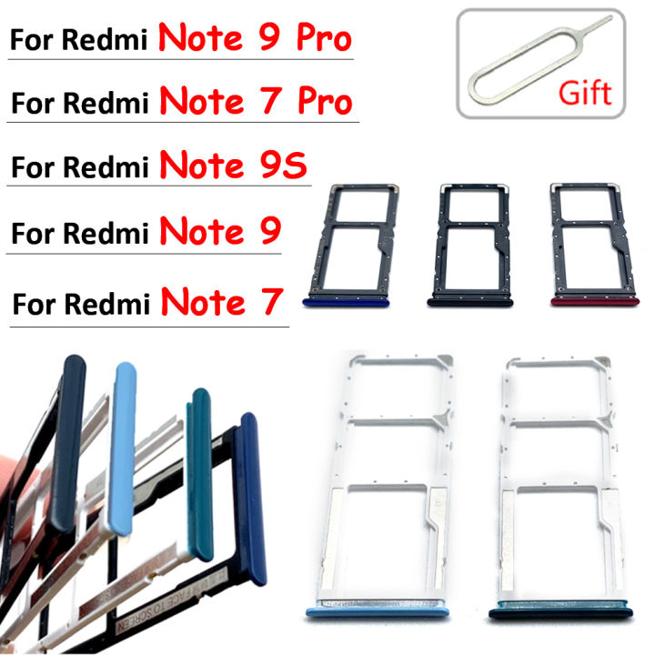 NEW SIM Card Tray Chip Slot Drawer Holder Adapter Accessories Repair Part For Xiaomi Redmi Note 9S Note 9 7 Pro + Pin