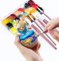 Flat Paint Brush Set 6pcs for Acrylic Watercolor Gouache Oil and Body Painting. 