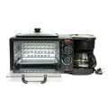 3-in-1 Family Size Electric Breakfast Station Coffeemaker Griddle Toaster Oven. 