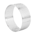 100 Pack 5cm Stainless Steel Tart Ring, Heat-Resistant Perforated Cake Mousse Ring, Round Ring Baking Tools. 
