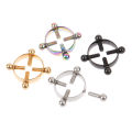 2Pcs Round Nipple Piercing Jewelry Non Piercing Nipple Ring Fake Screw Nipple GENGLI. 
