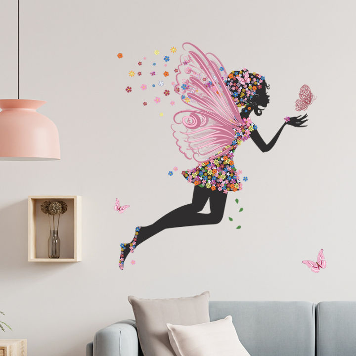 Cartoon%20Dance%20Girl%20Kitty%20erfly%20Wall%20Decal%20Paper%20Room%20Home%20Wall%20Stickers%20Cute%20Ballet%20Girl%20Sticker%20Decoration%20For%20Girl%20Bedroom%20-%20Image%203