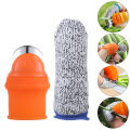 2Pcs Protector Silicone Thumb Cutter Finger Guards Garden Picking Fruit Tool Cut-resistant Finger Sleeve Bean Picker. 