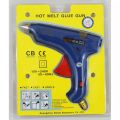 20W Hot Melt Glue Gun Hot Melt Glue Machine DIY Glue Gun with Switch Button Blue + 3Pcs 7mm Hot Melt Glue Bar. 