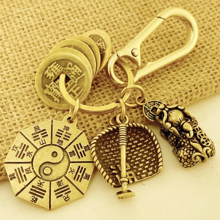 Pure%20Copper%20Pixiu%20Five%20Emperors%20Money%20Keychain%20Gourd%20Medallion%20Pendant%20Lucky%20Fortune%20and%20Evil%20Car%20Creative%20Pendant%2033%20-%20Image%208