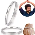 None Fade 2.50 Inches Diameters 2.8 Size Stainless Steel Simple & Trendy Men's Fashion Wrist Bangles For Boys Lovers Jewelry Gift. 