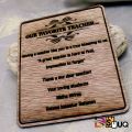 Plaque Wooden Customized Laser Engrave fly wood , gift for school , for lovers gift. 