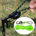 4mm Tent Guy Rope with Pulley with Self Locking Adjuster for Backpacking. 