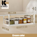KOKKO Expandable Under Cabinet Shelf, Hanging Under Shelf Storage Basket Organizer, Metal Under Desk Storage Shelf For Pantry Kitchen Cupboard. 
