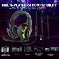 Wired Gaming Rainbow Backlit Keyboard Mouse Headset Mouse Pad Combo for PC,Laptop. 