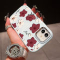 ZeroQiQi for Samsung A53 5G Back Cover Red White Flowers Silver Lens Protection Edge Soft Rubber Mobile Phone Cases. 