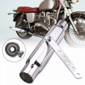 Universal 12'' Shorty Motorcycle Exhaust Pipe For Harley Chopper Cafe Racer Silver. 