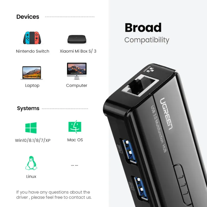 UGREEN%20USB%203.0%202.0%20Hub%20Ethernet%20Adapter%2010/100/1000%20Gigabit%20Network%20Converter%20with%20USB%203.0%20Hub%203%20Ports%20Compatible%20for%20Nin,t,en,do%20Switch,%20Windows%20Surface%20Pro,%20MacBook%20Air/Retina,%20iMac%20Pro,%20Chromebook,%20PC%20-%20Image%207