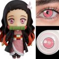 [HOT] 1 Pair Cosplay Color Contact Lenses Demon Slayer Nezuko Cosplay Anime Eye Contacts Pink Blue Green White Lenses Contact Lens. 