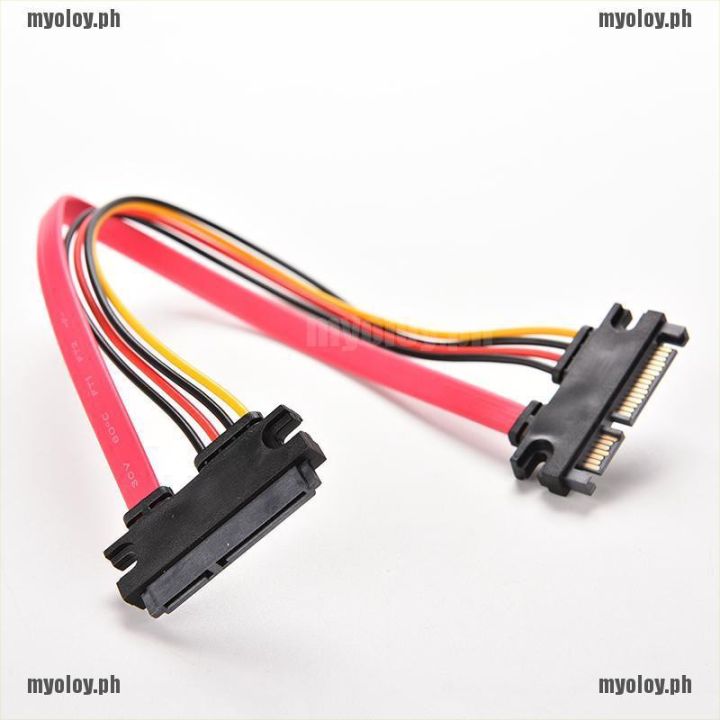 MYLOY 12 Inch Male to Female 7+15 Pin SATA Data HDD Power Combo Extend Extension Cable PH