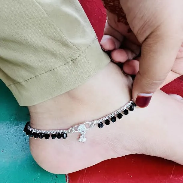 Silver Plated Traditional pair of Karina Type Anklet pada salan