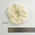 New Large Korean Puff Hair Loop Ruffle Design Vintage Headband No Harm Elastic Rubber Band Hair Ornament. 
