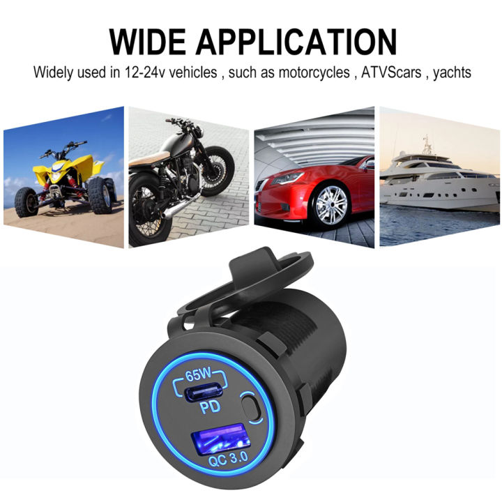 83W%2012V%20USB%20Outlet%20Laptop%20Charger%2065W%20USB-C%20PD3.0%2018W%20QC3.0%20Multi%20Car%20USB%20Port%20Socket%20Waterproof%20with%20Power%20Switch%20For%20RV%20Car%20-%20Image%204