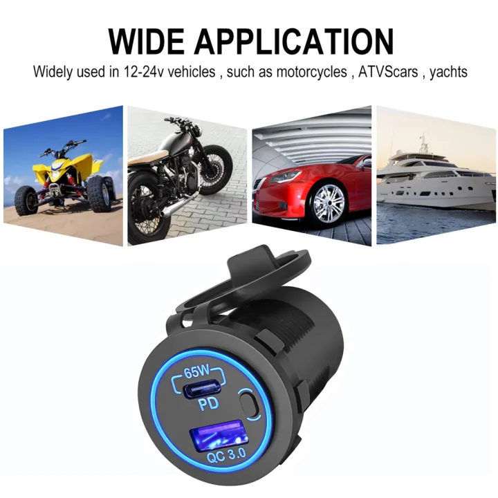 83W%2012V%20USB%20Outlet%20Laptop%20Charger%2065W%20USB-C%20PD3.0%2018W%20QC3.0%20Multi%20Car%20USB%20Port%20Socket%20Waterproof%20with%20Power%20Switch%20For%20RV%20Car%20-%20Image%204